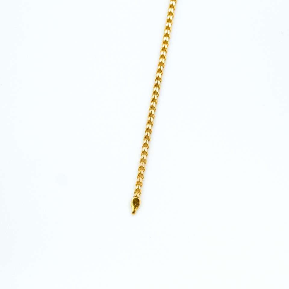 14 Ayar İnce Çifte Zincir Detaylı Altın Bileklik