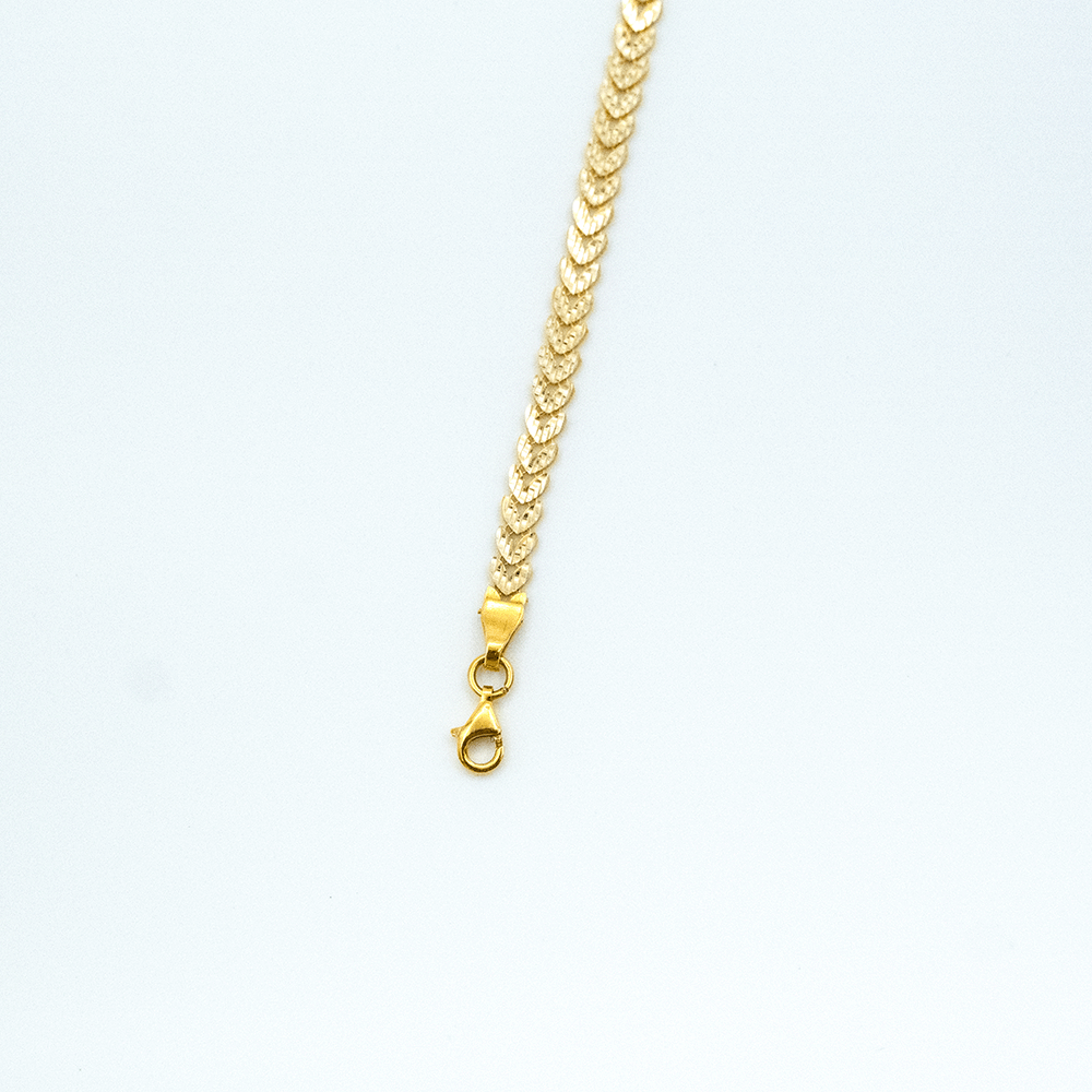 14 Ayar Parıltılı Ok Sıralı Altın Bileklik