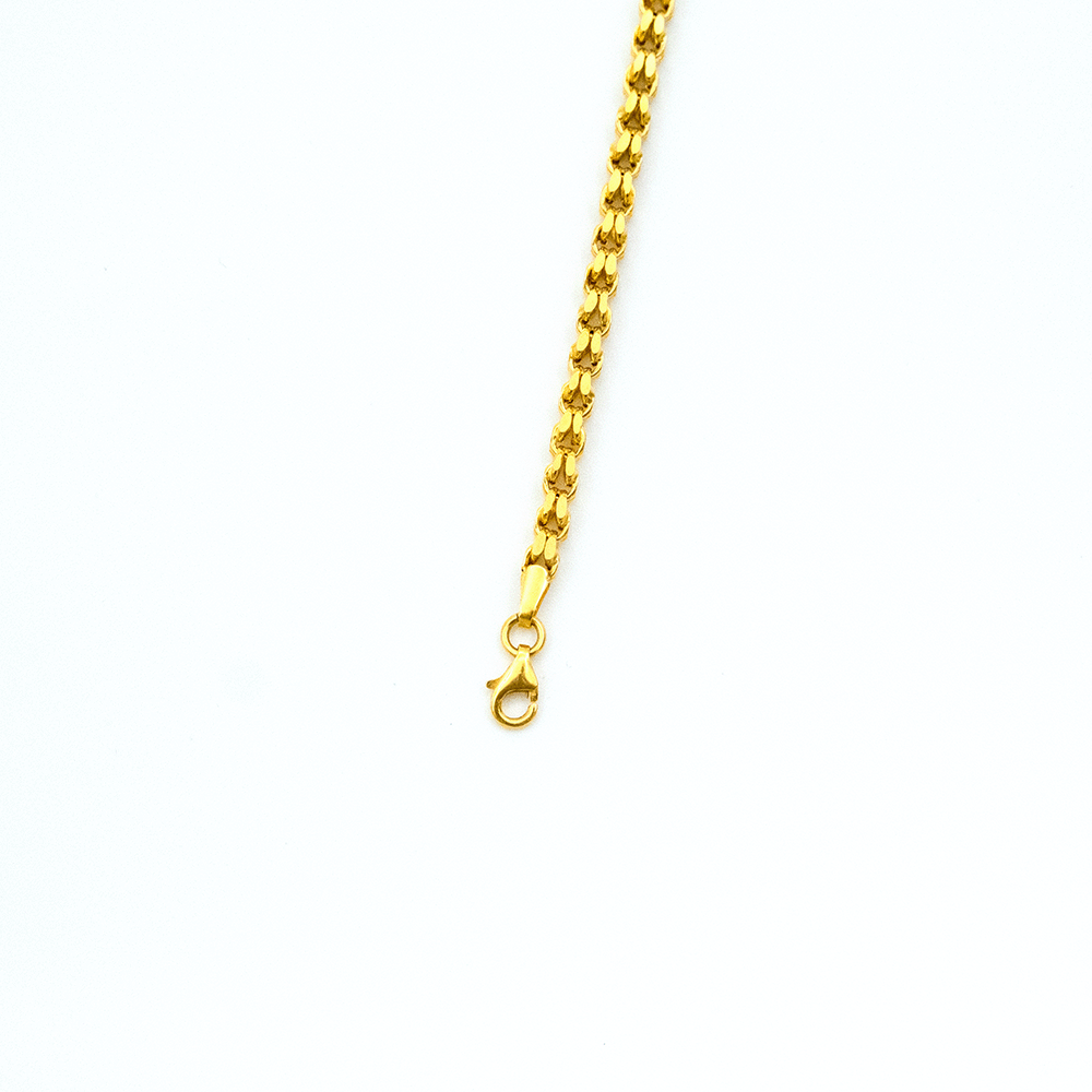 14 Ayar Zincir Detaylı Sıralı Altın Bileklik