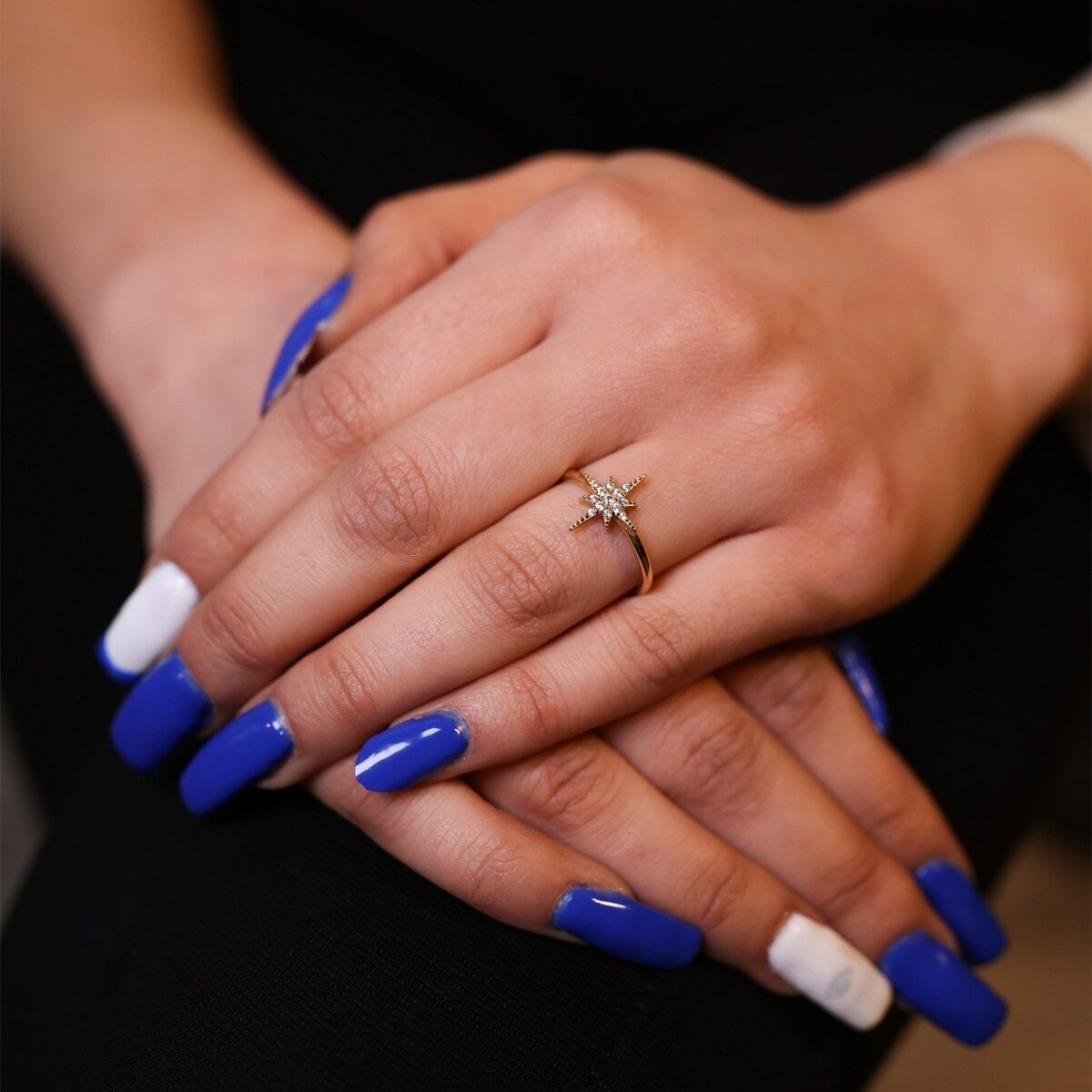 14 Ayar Taşlı Kuzey Yıldızı Altın Yüzük