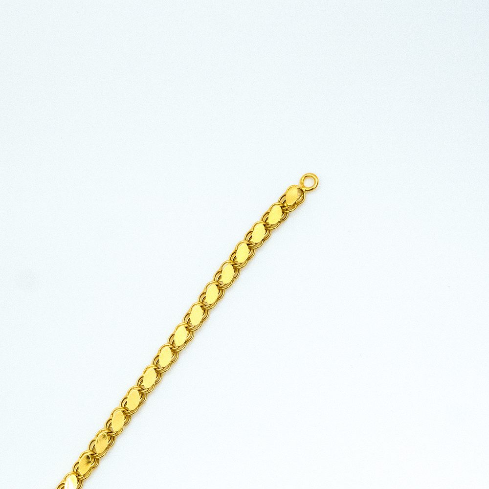 14 Ayar Arpa Zincirli Çeyrek Takılabilen Bileklik