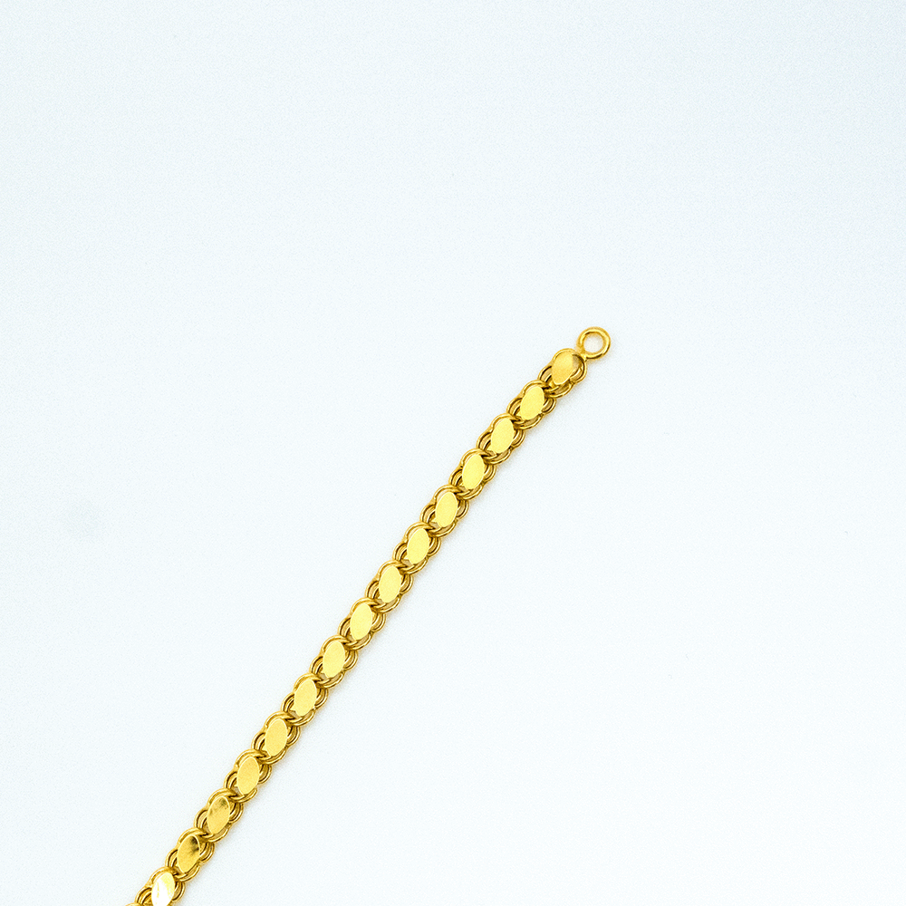 14 Ayar Arpa Zincirli Çeyrek Takılabilen Bileklik