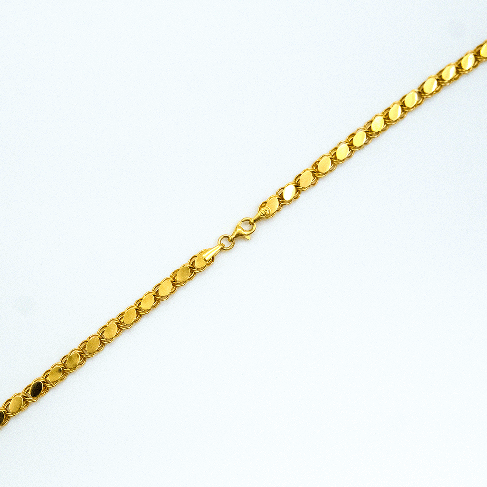 14 Ayar Arpa Zincirli Çeyrek Takılabilen Bileklik