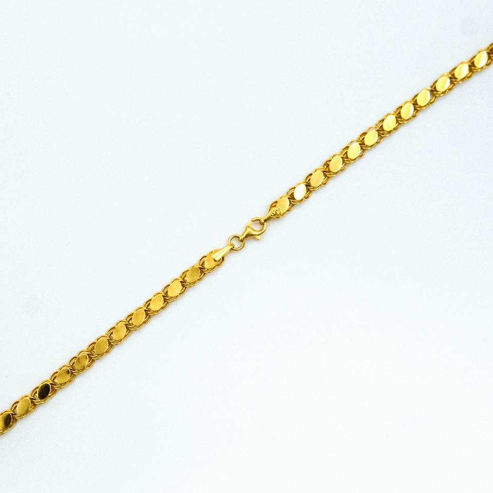 14 Ayar Arpa Zincirli Çeyrek Takılabilen Bileklik