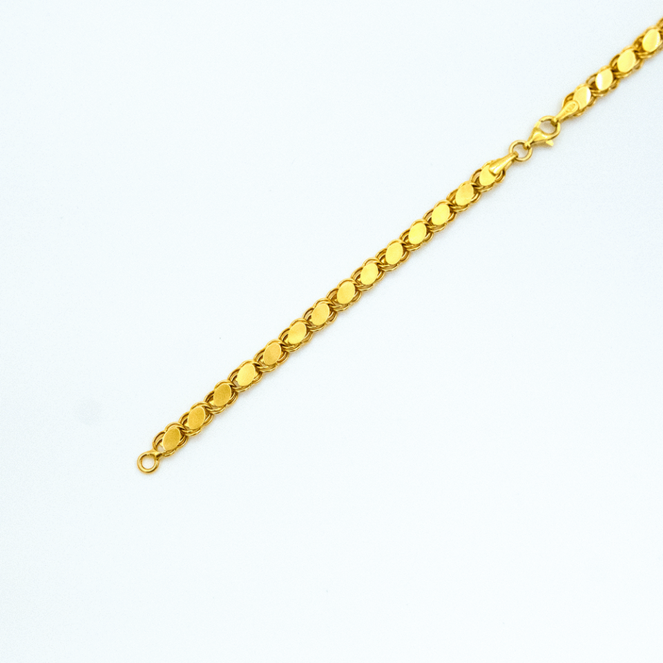 14 Ayar Arpa Zincirli Çeyrek Takılabilen Bileklik