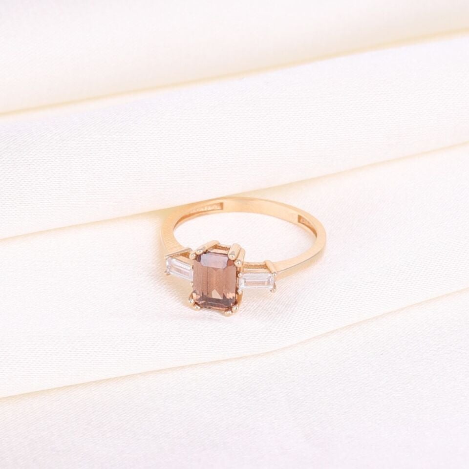 14 Ayar Emerald Kesim Turmalin Yüzük