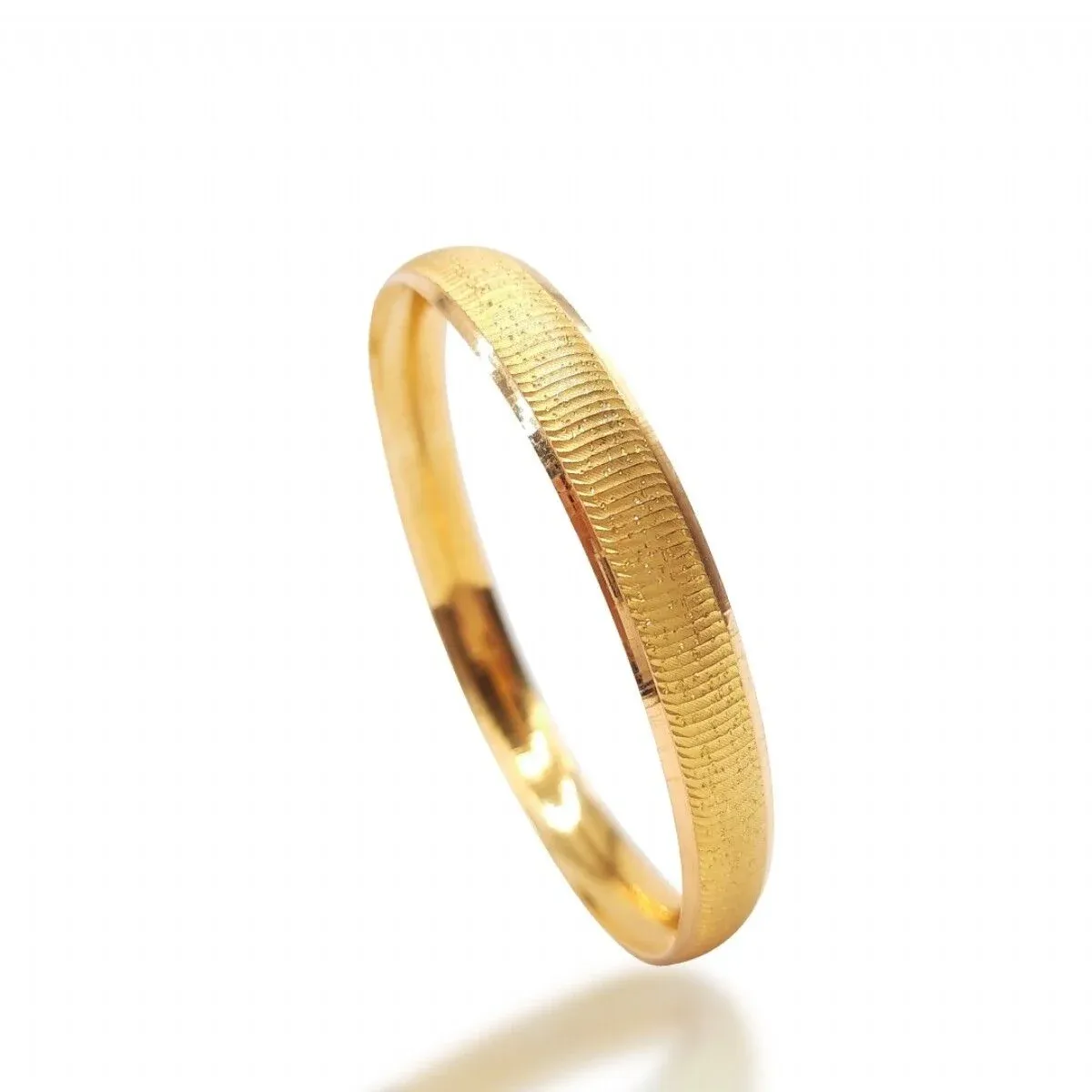 22 Ayar Yatay Çizgili Parıltılı Mega Gold Altın Bilezik 15 Gr