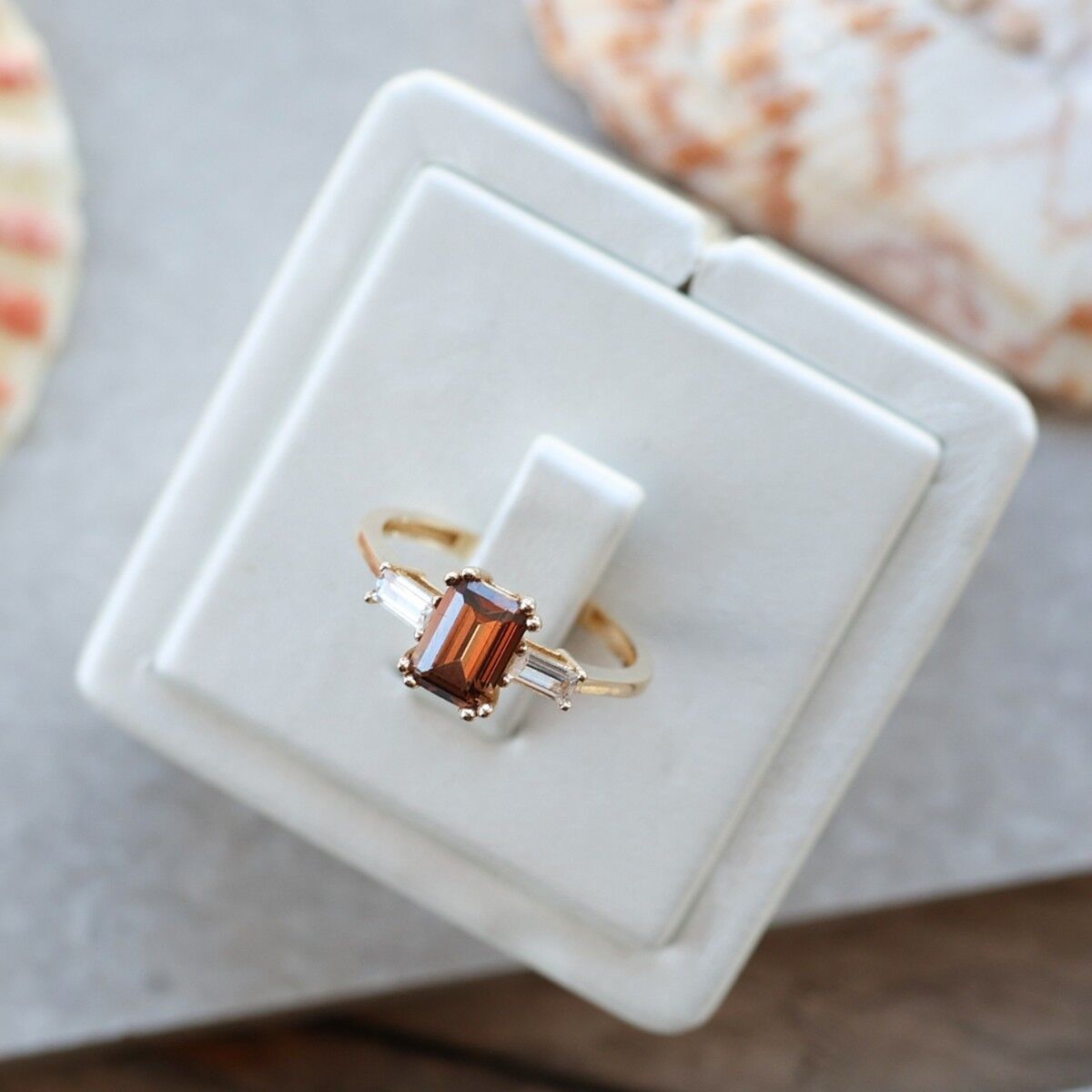 14 Ayar Emerald Kesim Turmalin Yüzük