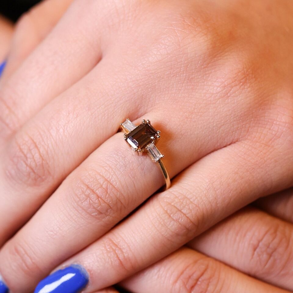 14 Ayar Emerald Kesim Turmalin Yüzük