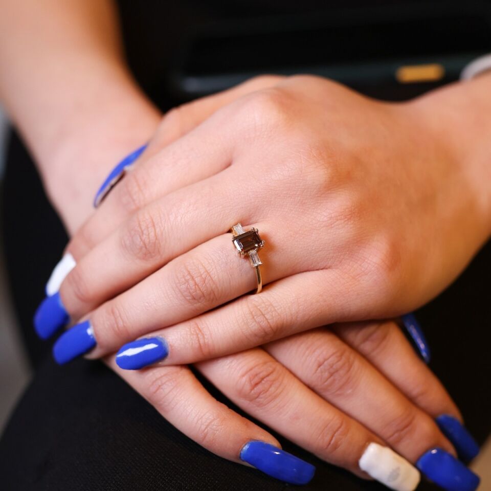 14 Ayar Emerald Kesim Turmalin Yüzük