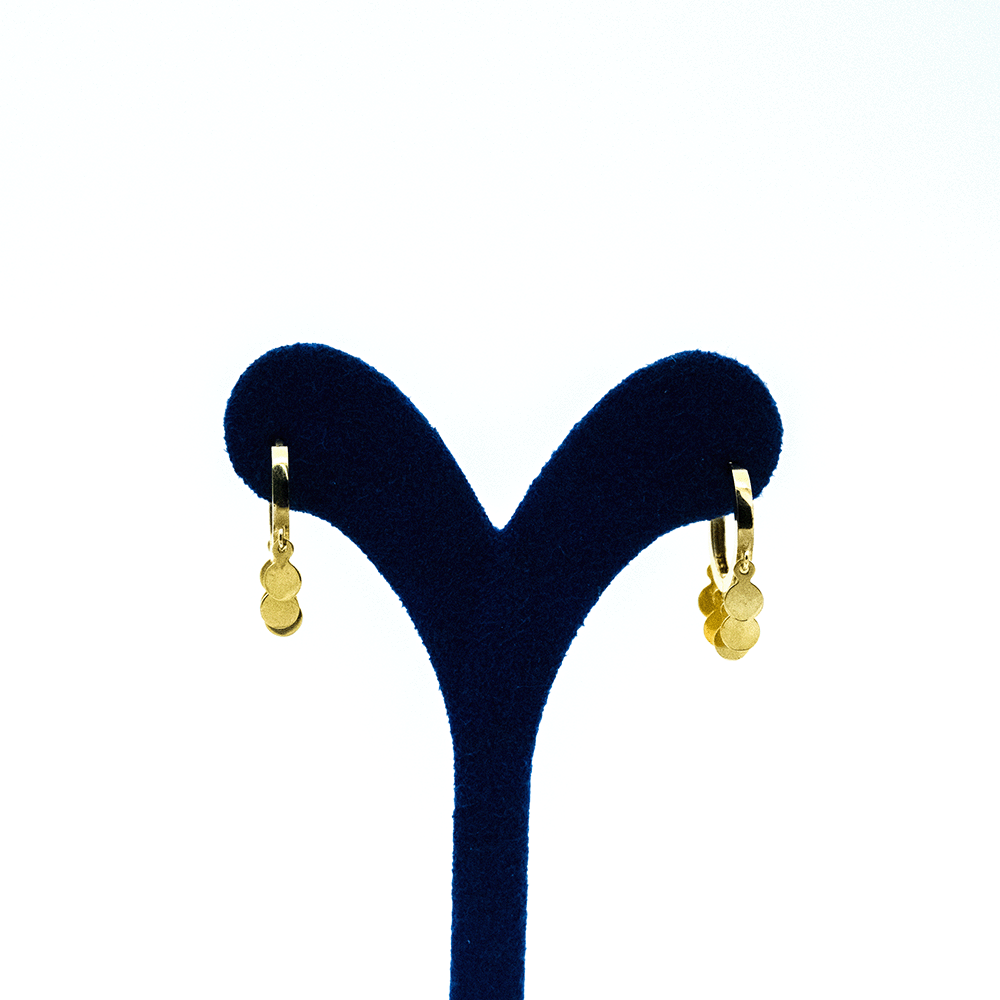 14 Ayar Sallantılı Sarı Altın Küpe