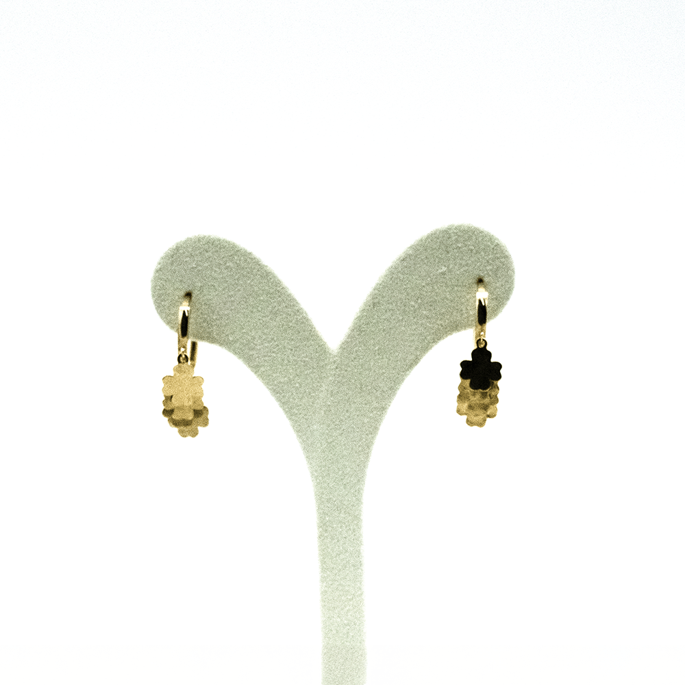 14 Ayar Çiçek Sallantılı Altın Küpe