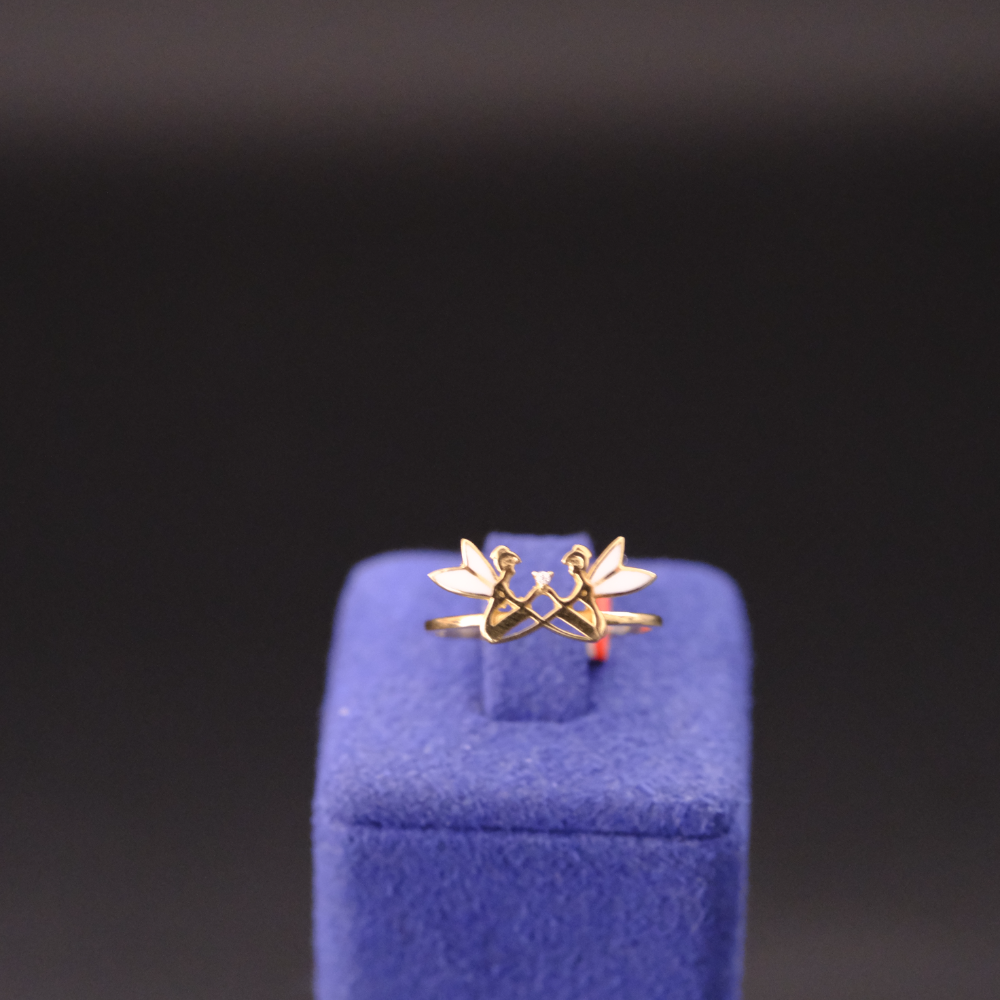 14 Ayar İkili Peri Figürlü  Altın Yüzük