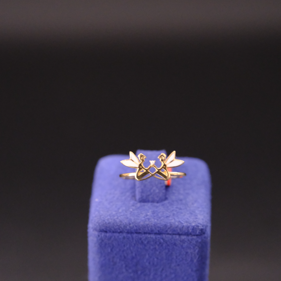 14 Ayar İkili Peri Figürlü  Altın Yüzük