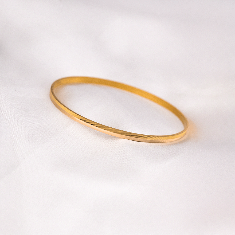 22 Ayar Çizgili Kenarı Düz Şeritli Ajda Gold Altın Bilezik