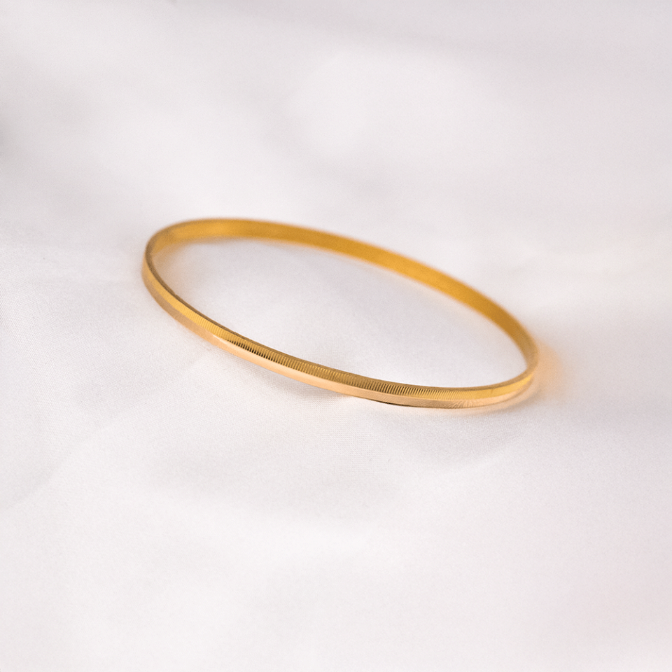 22 Ayar Çizgili Kenarı Düz Şeritli Ajda Gold Altın Bilezik