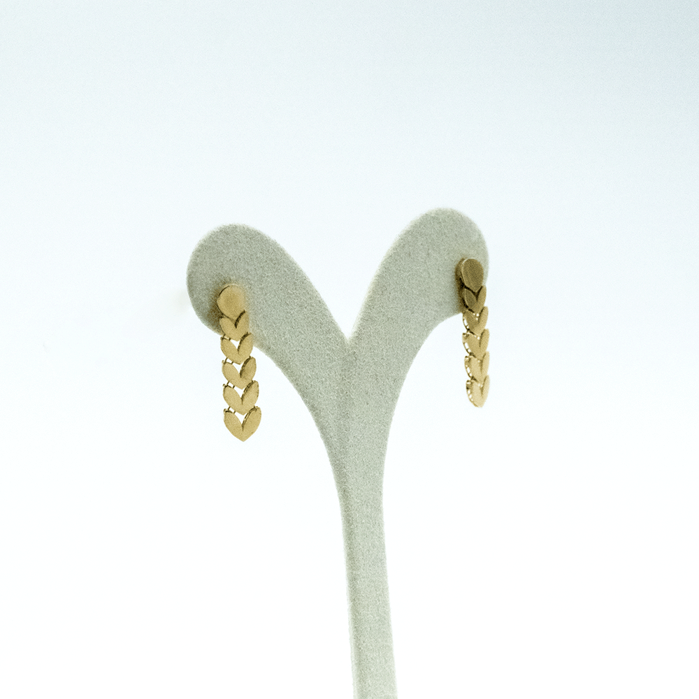 14 Ayar Başak Kesim Detaylı Altın Küpe