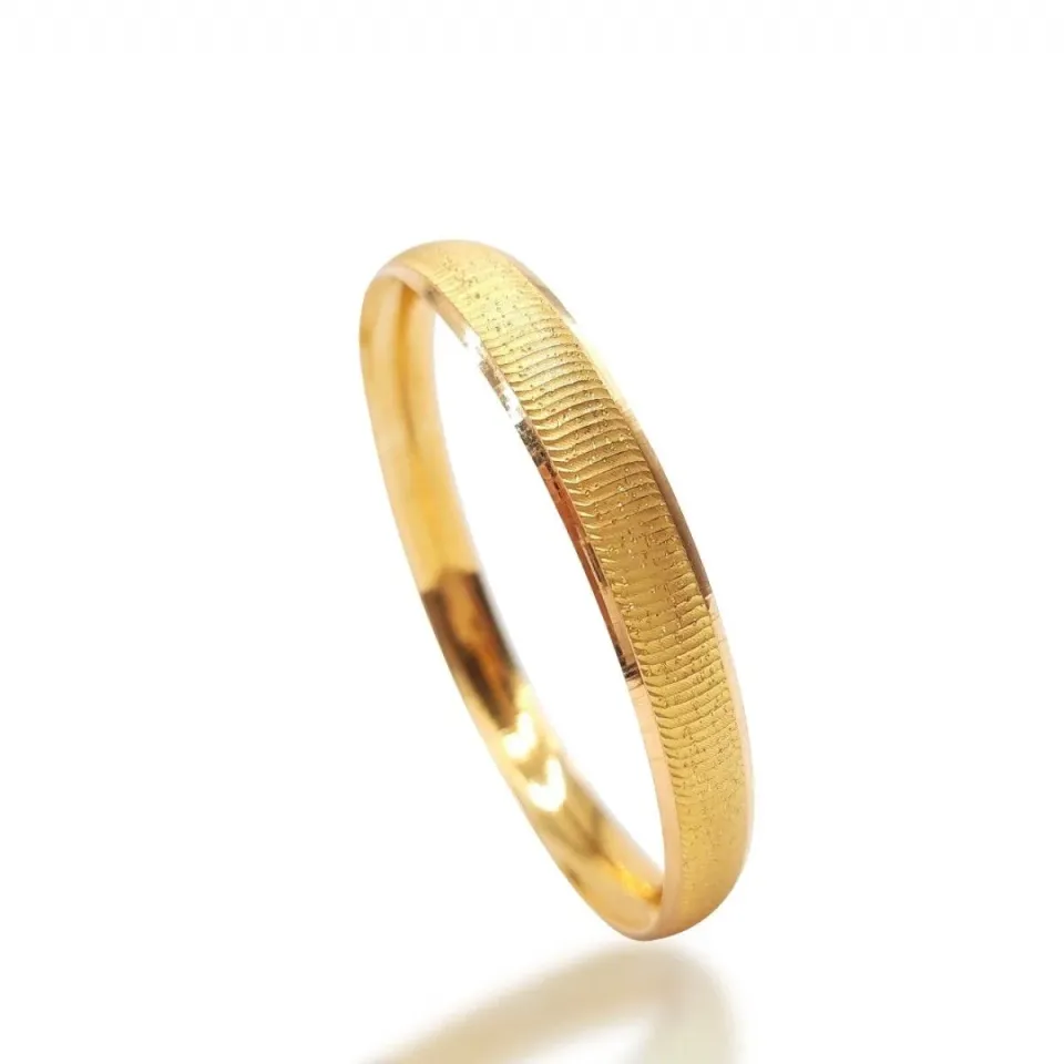 22 Ayar Kenarları Şeritli Yatay Çizgili Işıltılı Mega Gold Altın Bilezik 15 Gr
