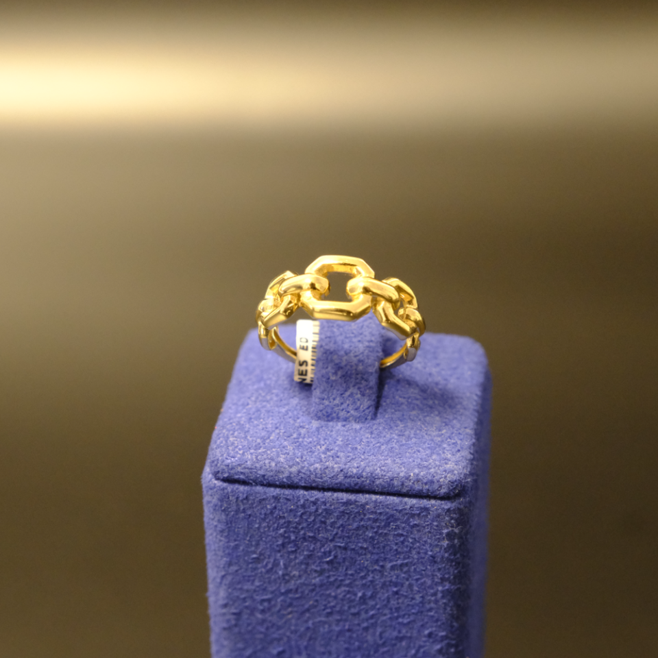 14 Ayar Modern Kalın Zincir Altın Yüzük