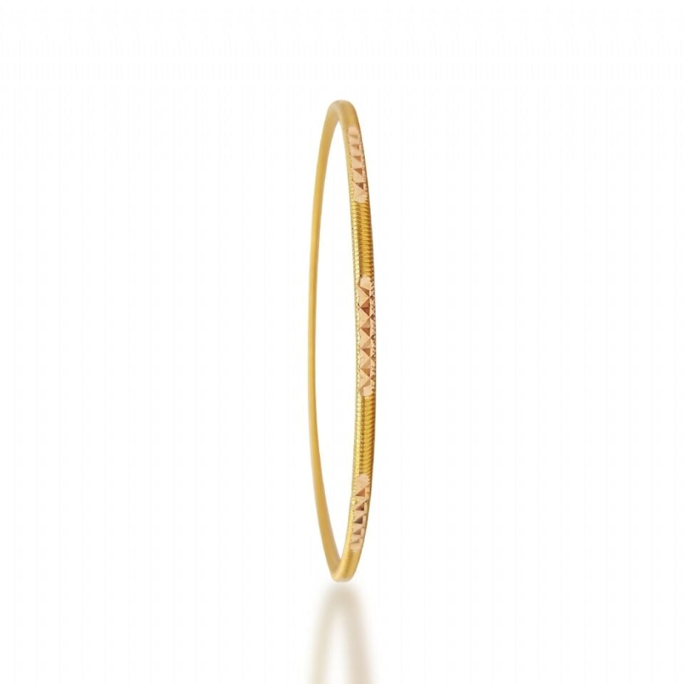 22 Ayar Desenli Ajda Altın Bilezik 15 Gr 6.8 ⌀ - Standart Gold Rengi