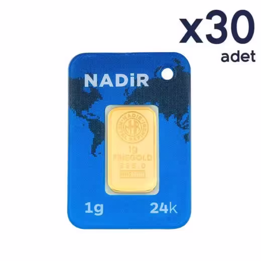 Nadir 24 Ayar Külçe Gram Altın 30 Gr