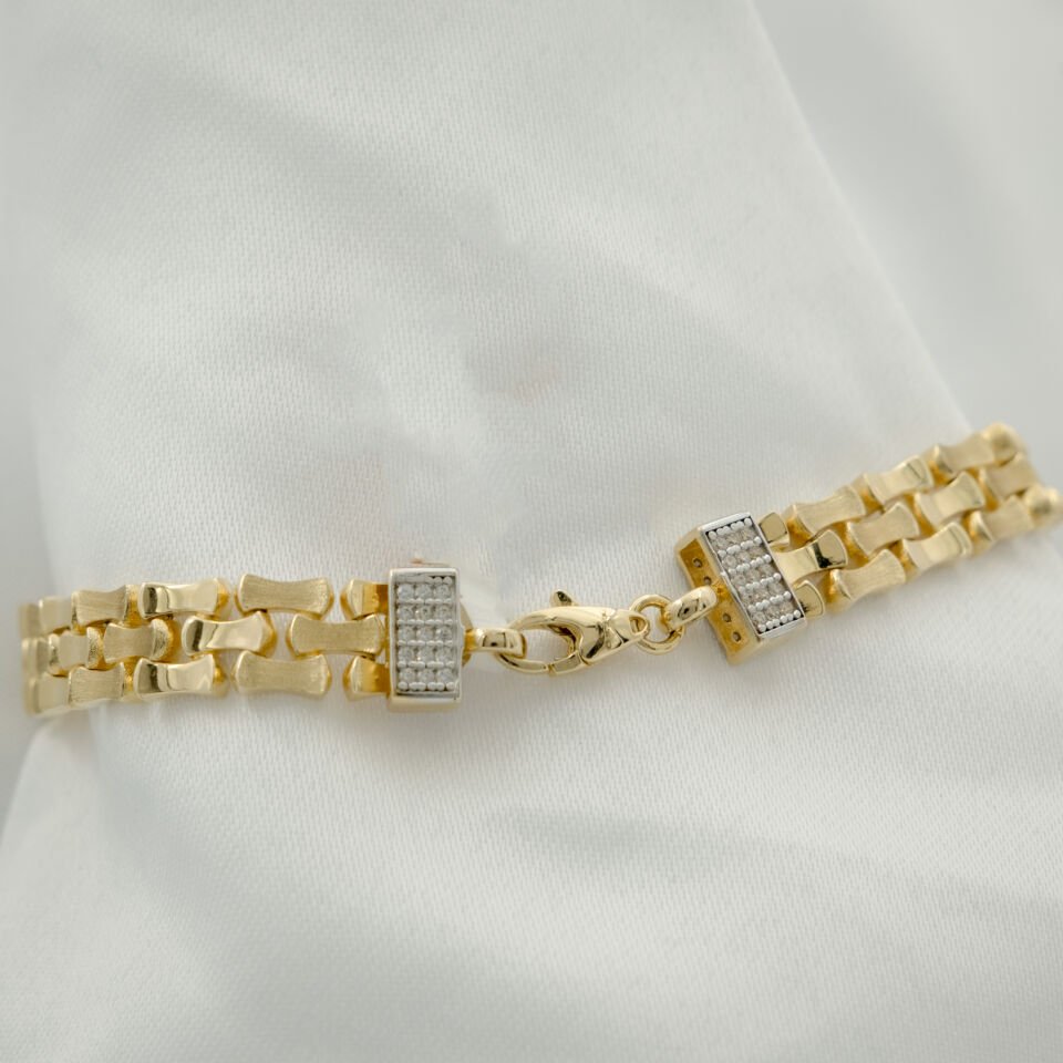 14 Ayar Sıralı Detaylı Altın Bileklik