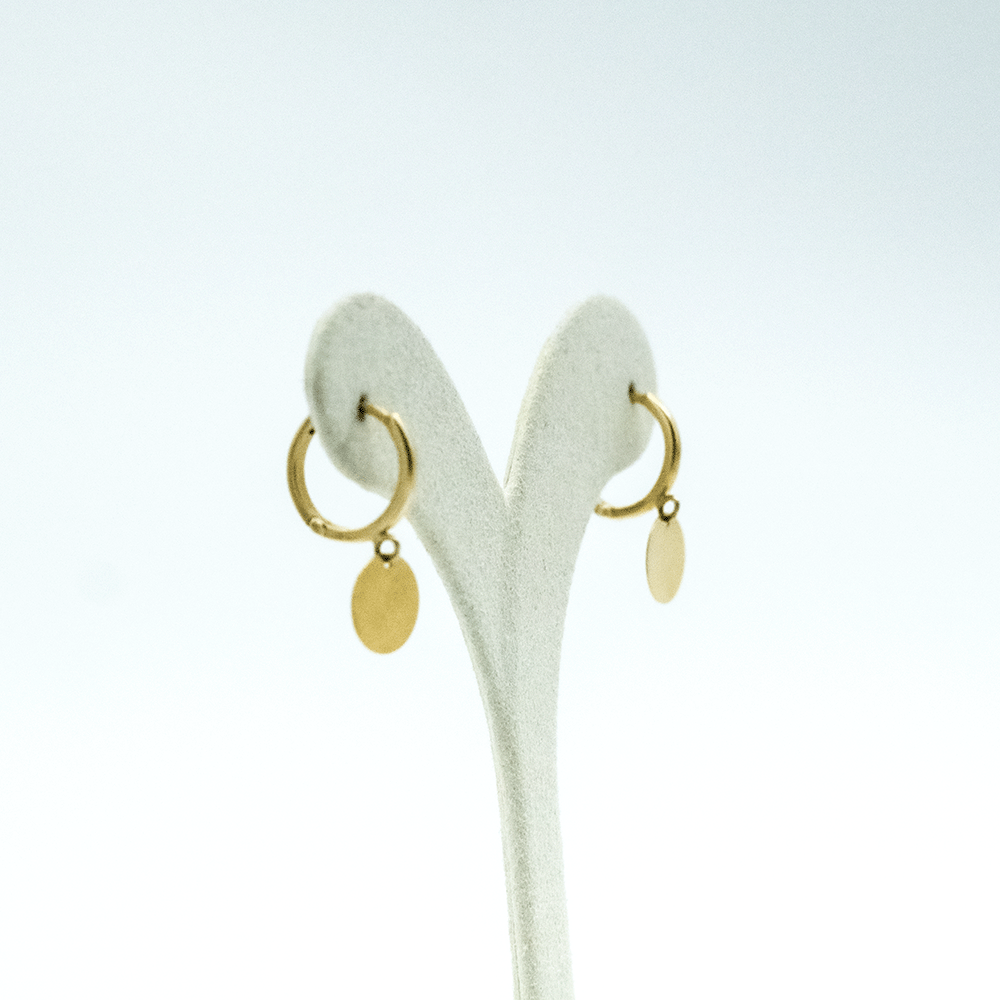 14 Ayar Baget Detaylı Şapka Altın Küpe