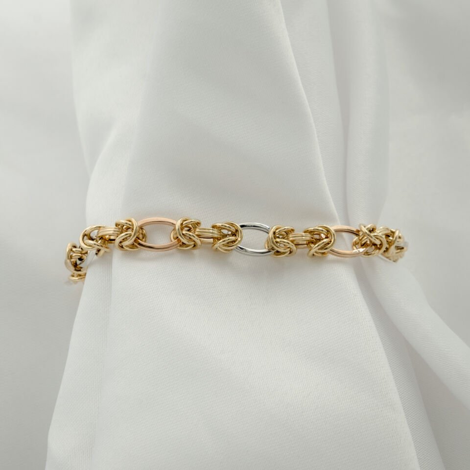 14 Ayar Renkli Sıralı Ataç Altın Bileklik