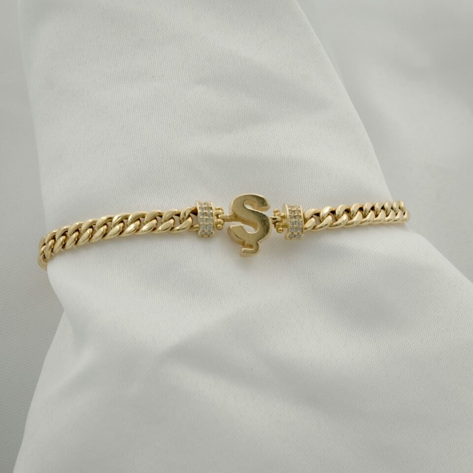 14 Ayar Ş Harfli Altın Bileklik