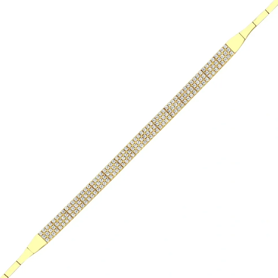 8 Ayar Baget Taşlı Gold Altın Bileklik
