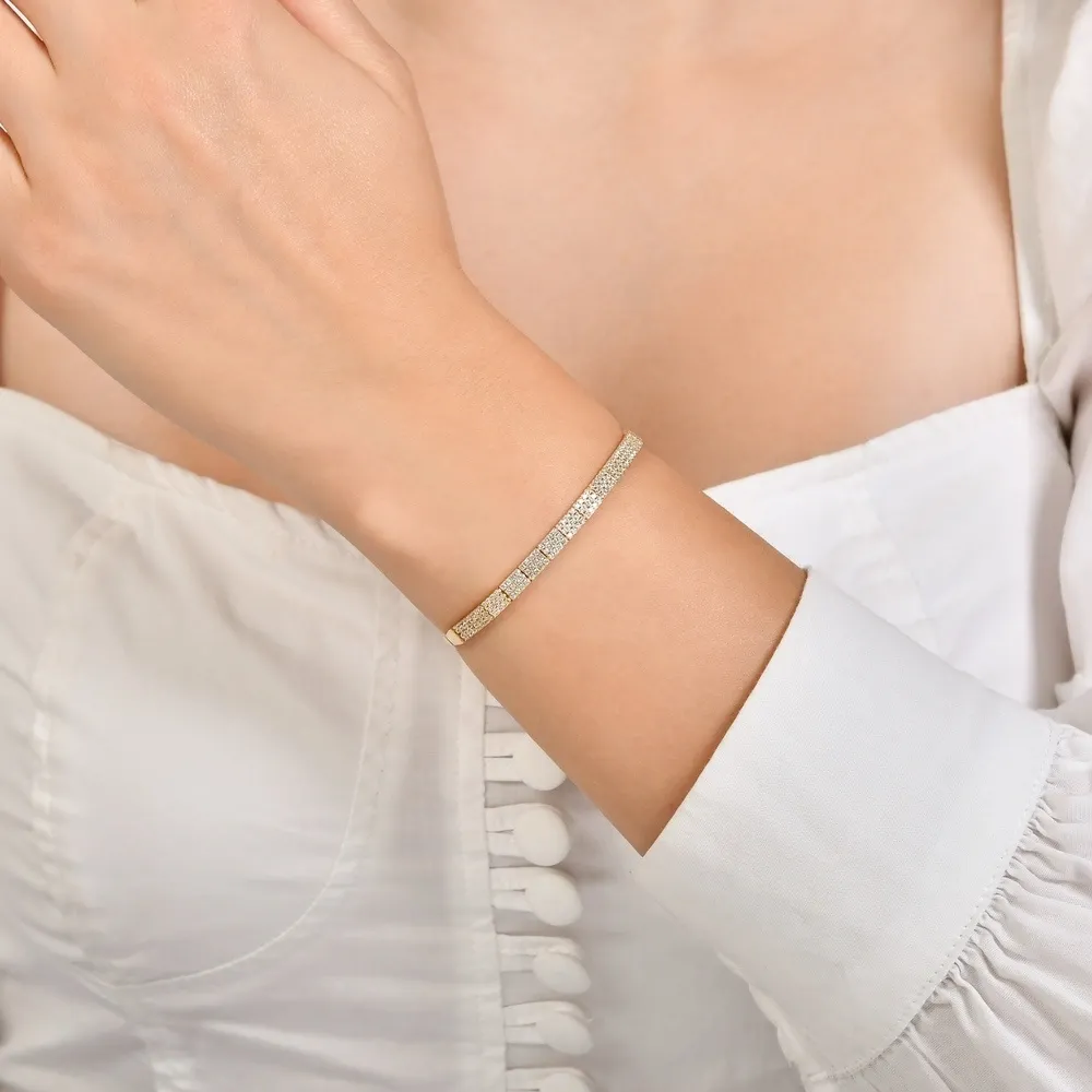 8 Ayar Baget Taşlı Gold Altın Bileklik