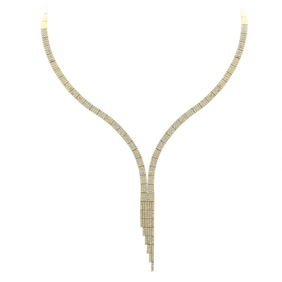 8 Ayar Baget Taşlı Su Yolu Gold Altın Kolye