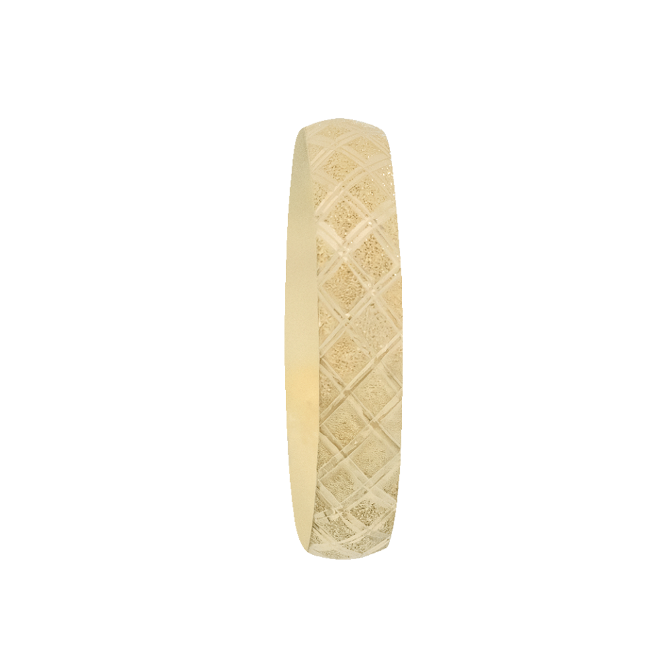 22 Ayar Geniş Dilim Baklava Desenli Işıltılı Mega Gold Altın Bilezik 15 Gr