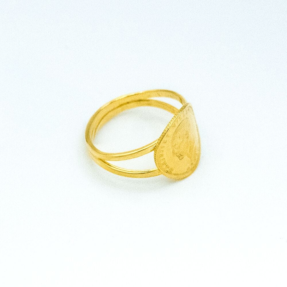 14 Ayar Çift Çerçeveli Altın Yüzük