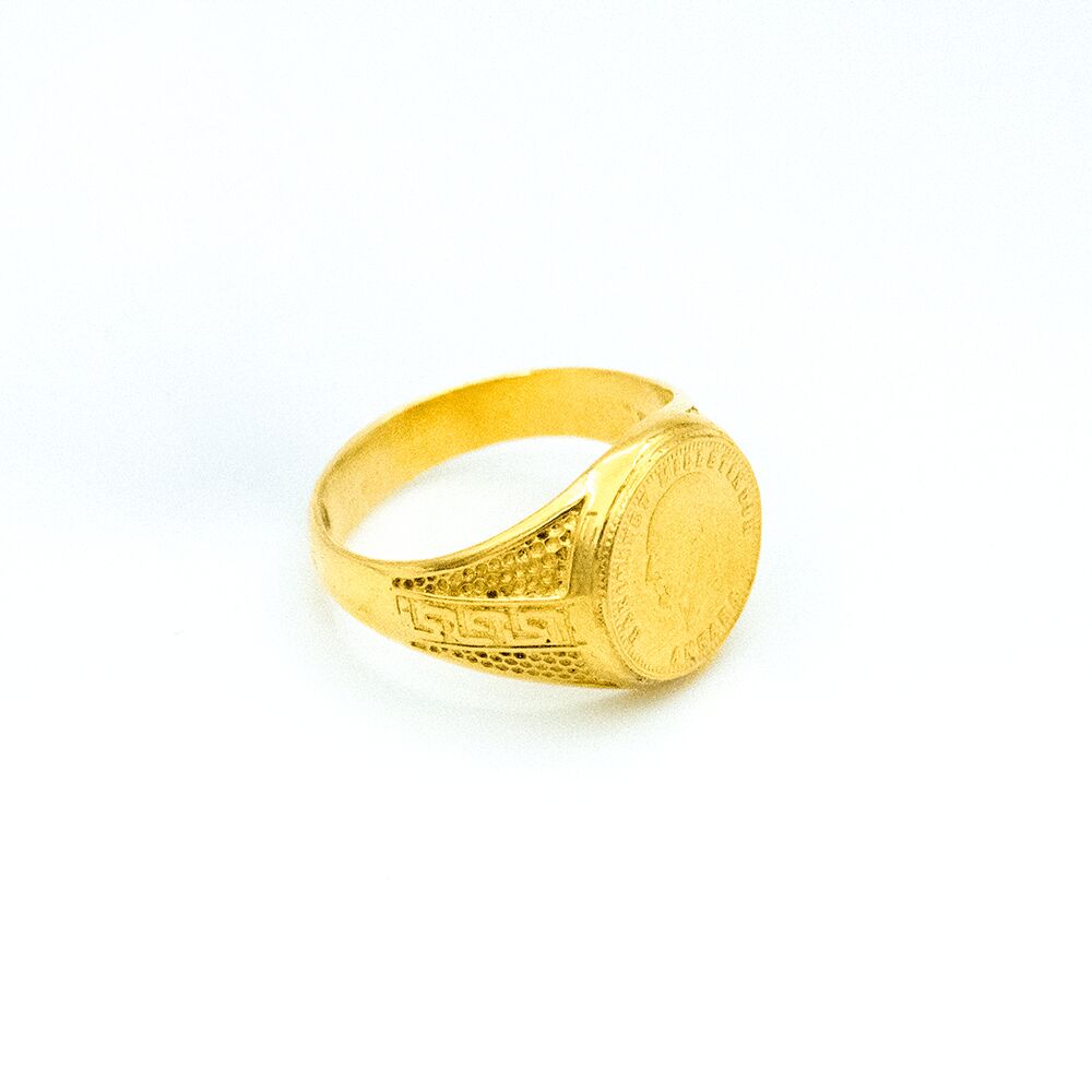 14 Ayar Nokta Baskılı Altın Yüzük