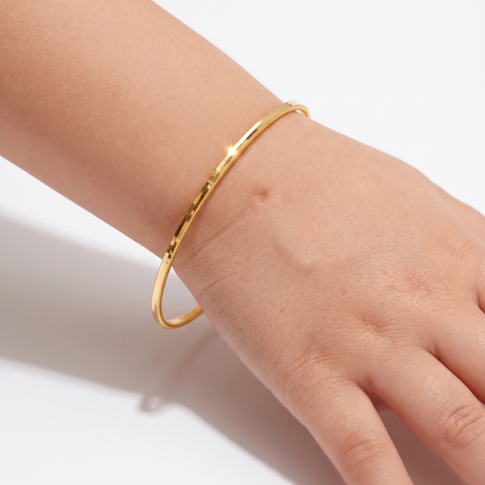 14 Ayar (585) Oluklu Ajda Altın Çocuk Bilezik - Vade Farksız 3 Taksit