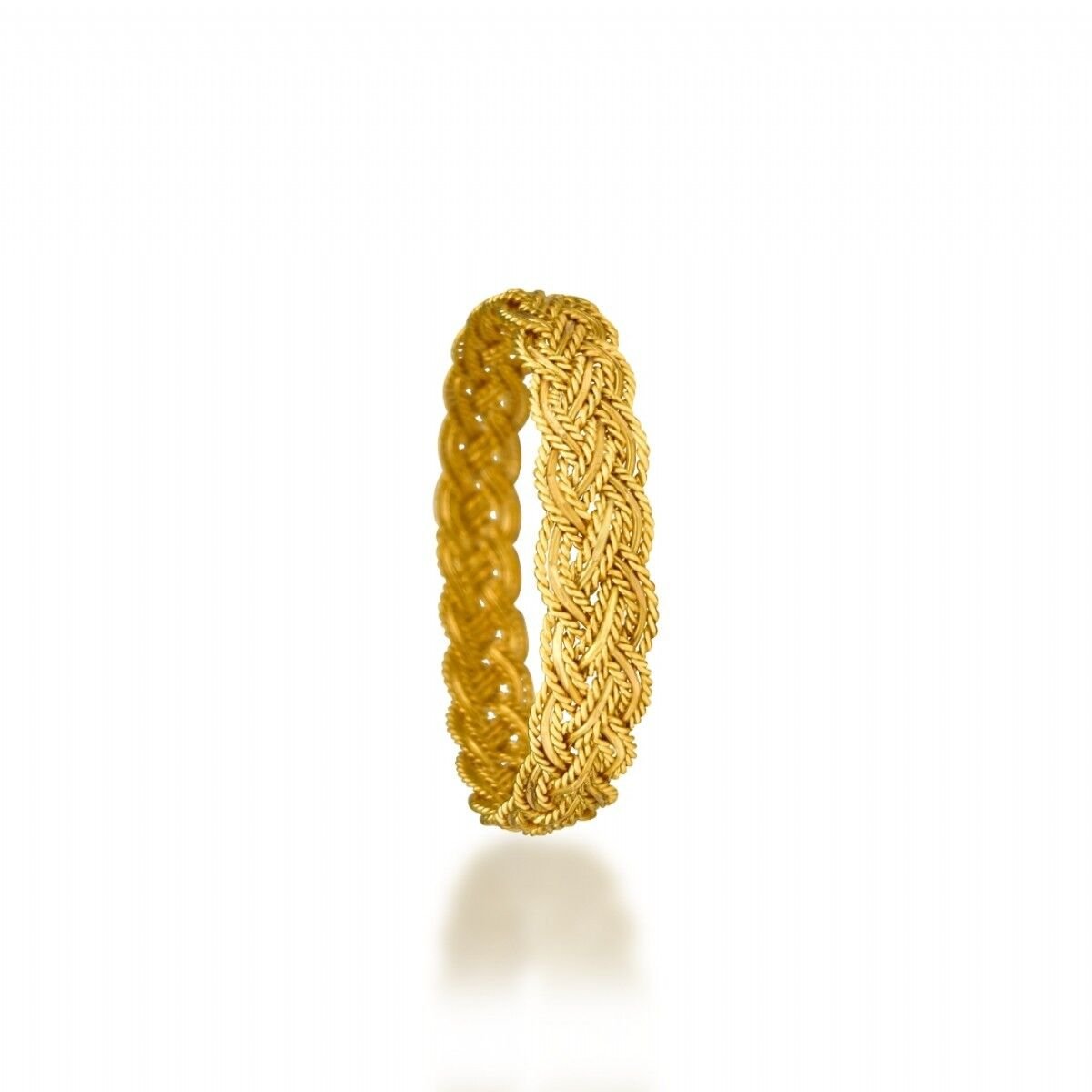 22 Ayar Üçlü Örme Bilezik 25 Gr 6.8 ⌀ - Standart Gold Rengi