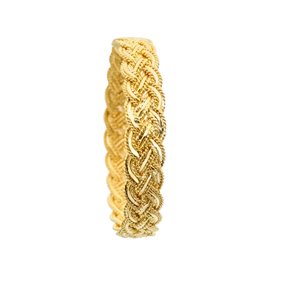 22 Ayar Üçlü Örme Bilezik 40 Gr 5.6 ⌀ - Standart Gold Rengi