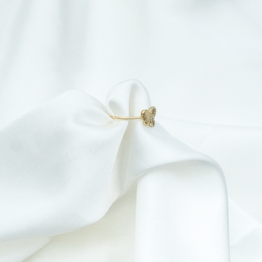 14 Ayar Yarısı Taşlı Kelebek Altın Yüzük