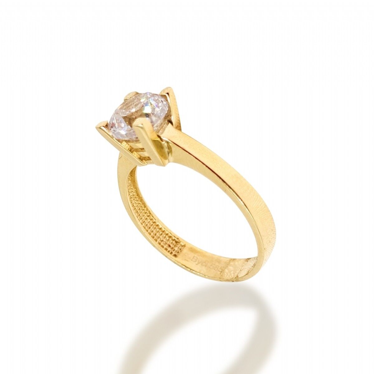 14 Ayar Klasik Tektaş Altın Yüzük