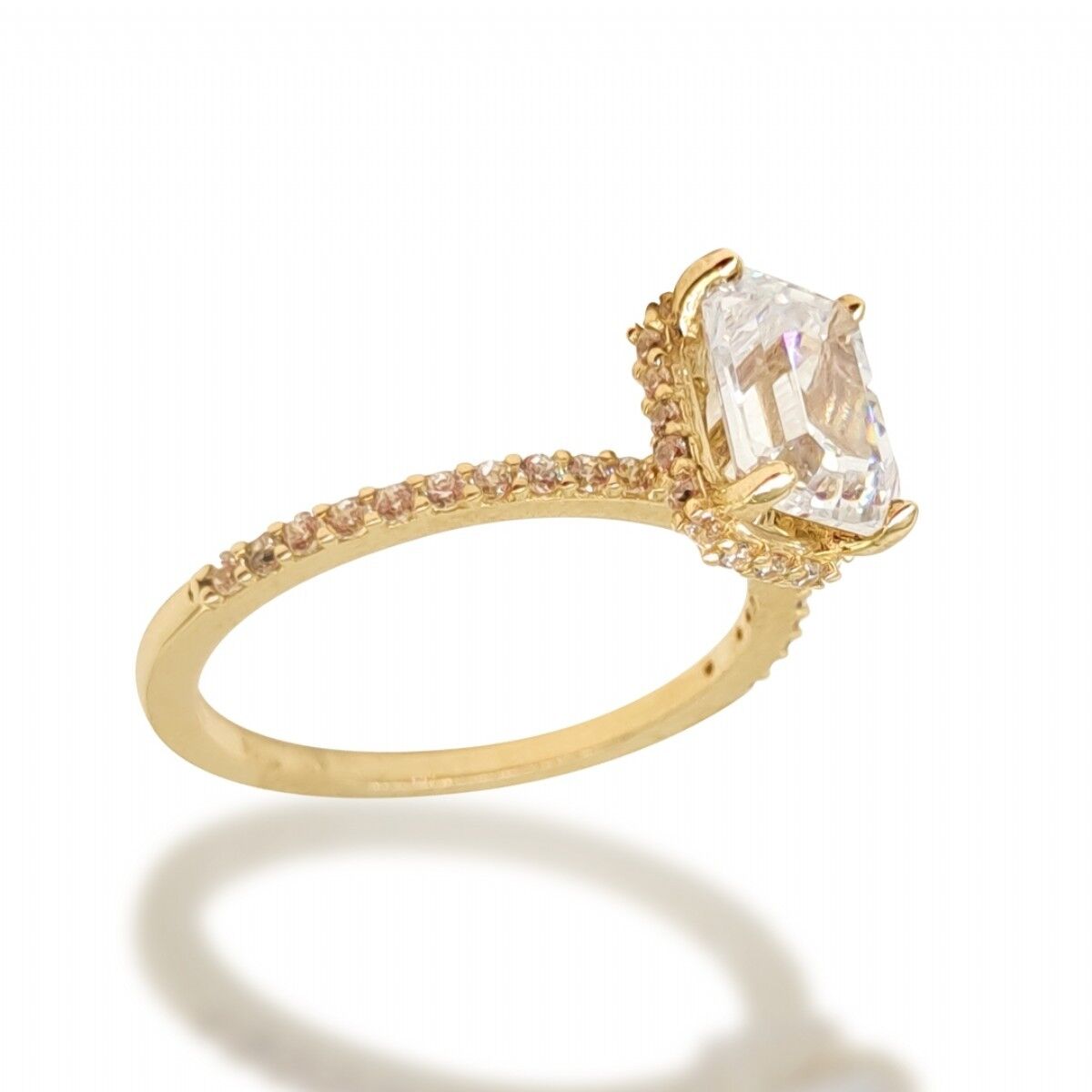 14 Ayar Sıra Taşlı İnce Baget Altın Yüzük