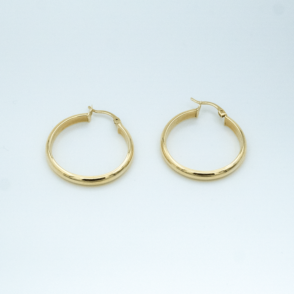 14 Ayar Yuvarlak Altın Küpe