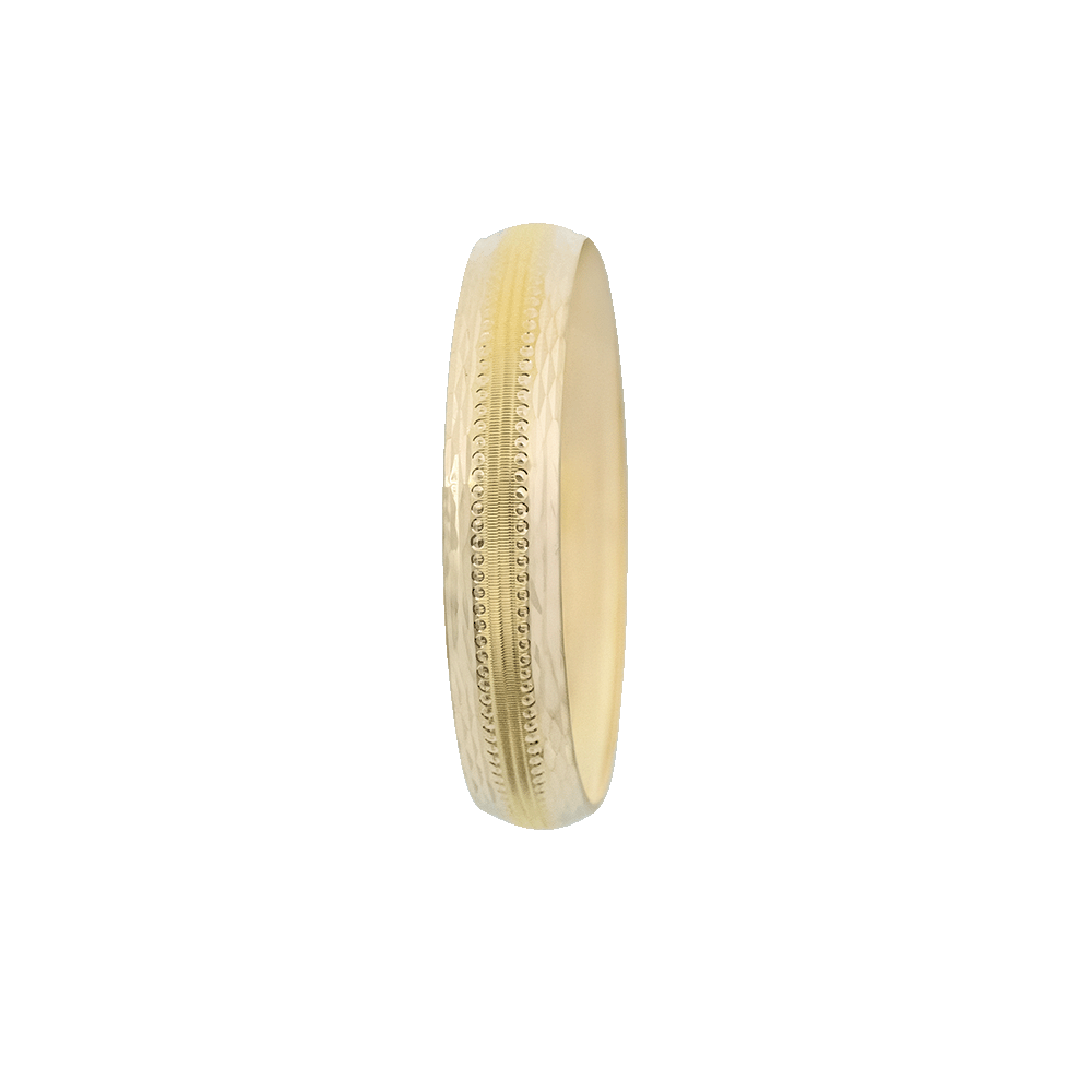 22 Ayar Kenarları Yaprak Desenli Ortası Çizgili Mega Gold Altın Bilezik 30 Gr