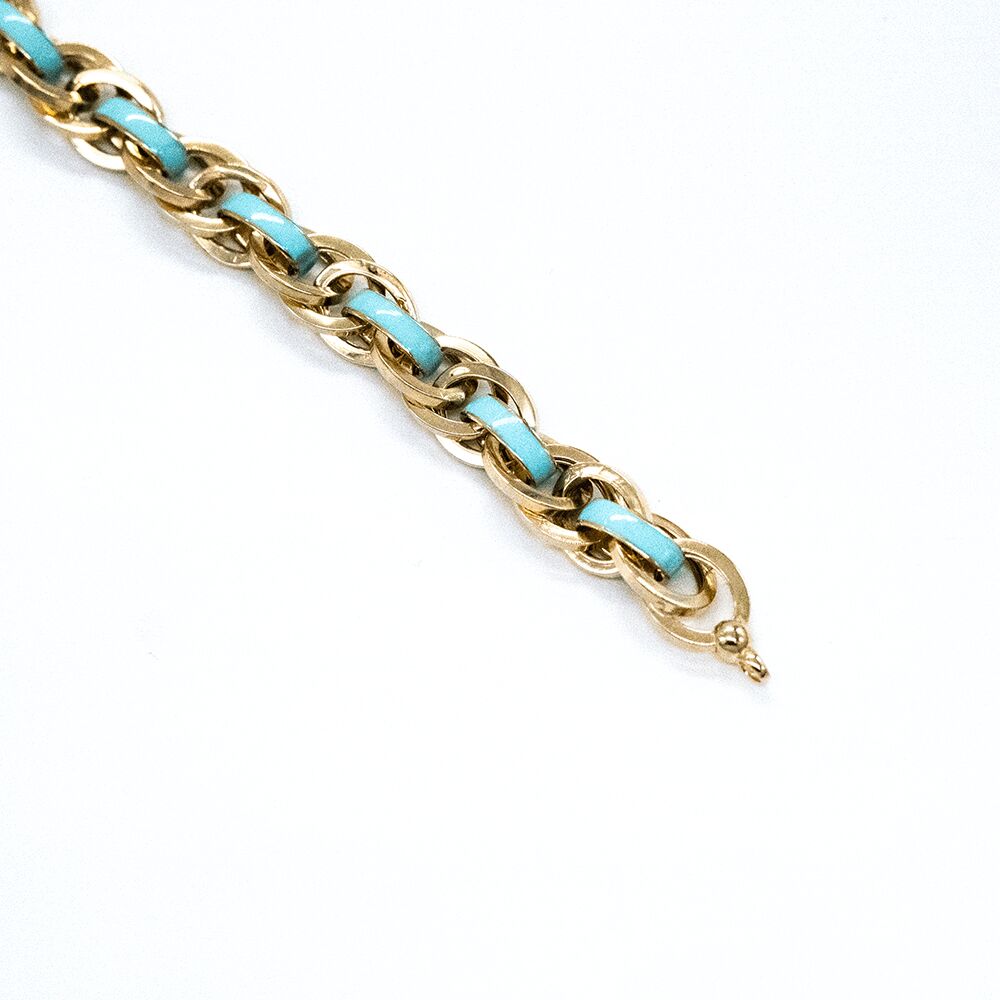 14 Ayar Yeşil Mineli Sarmaşık Altın Bileklik