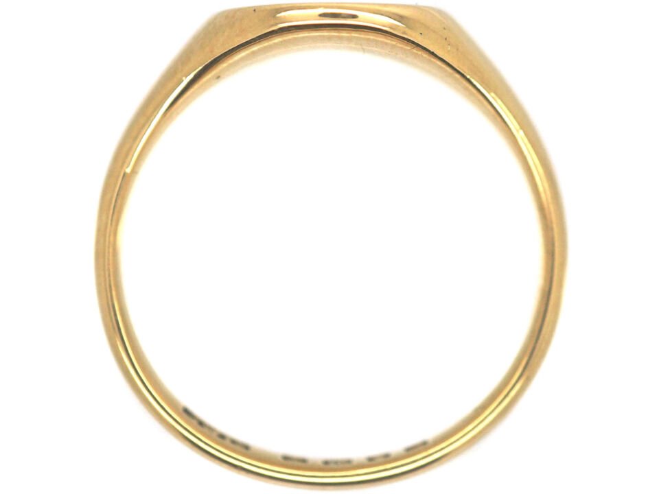 14 Ayar Oval Daire Altın Yüzük