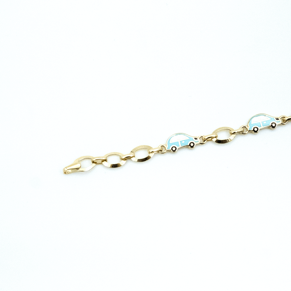 14 Ayar Araba Detaylı Altın Bileklik