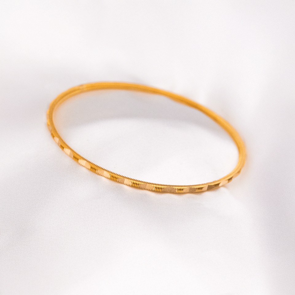 22 Ayar Oval Desenli Çizgili Ajda Gold Altın Bilezik 20 Gr