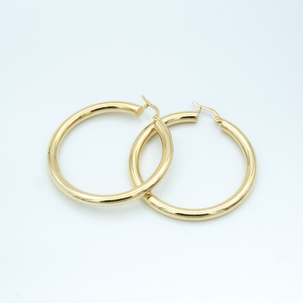 14 Ayar İnce Daire Halka Altın Küpe