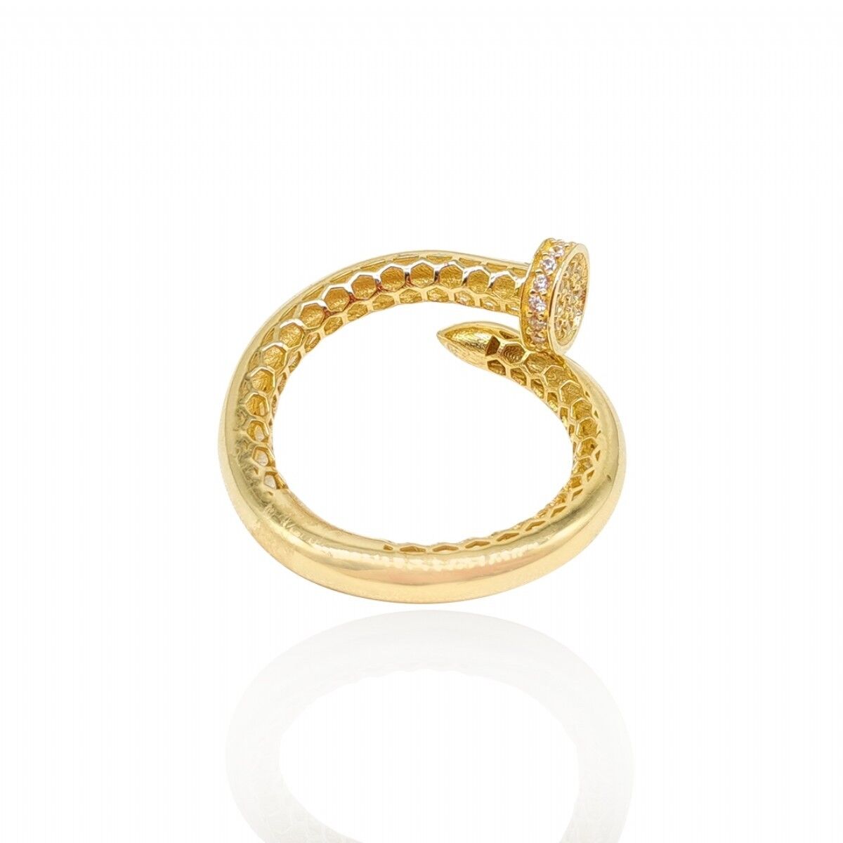 14 Ayar Taşlı Çivi Model Altın Yüzük