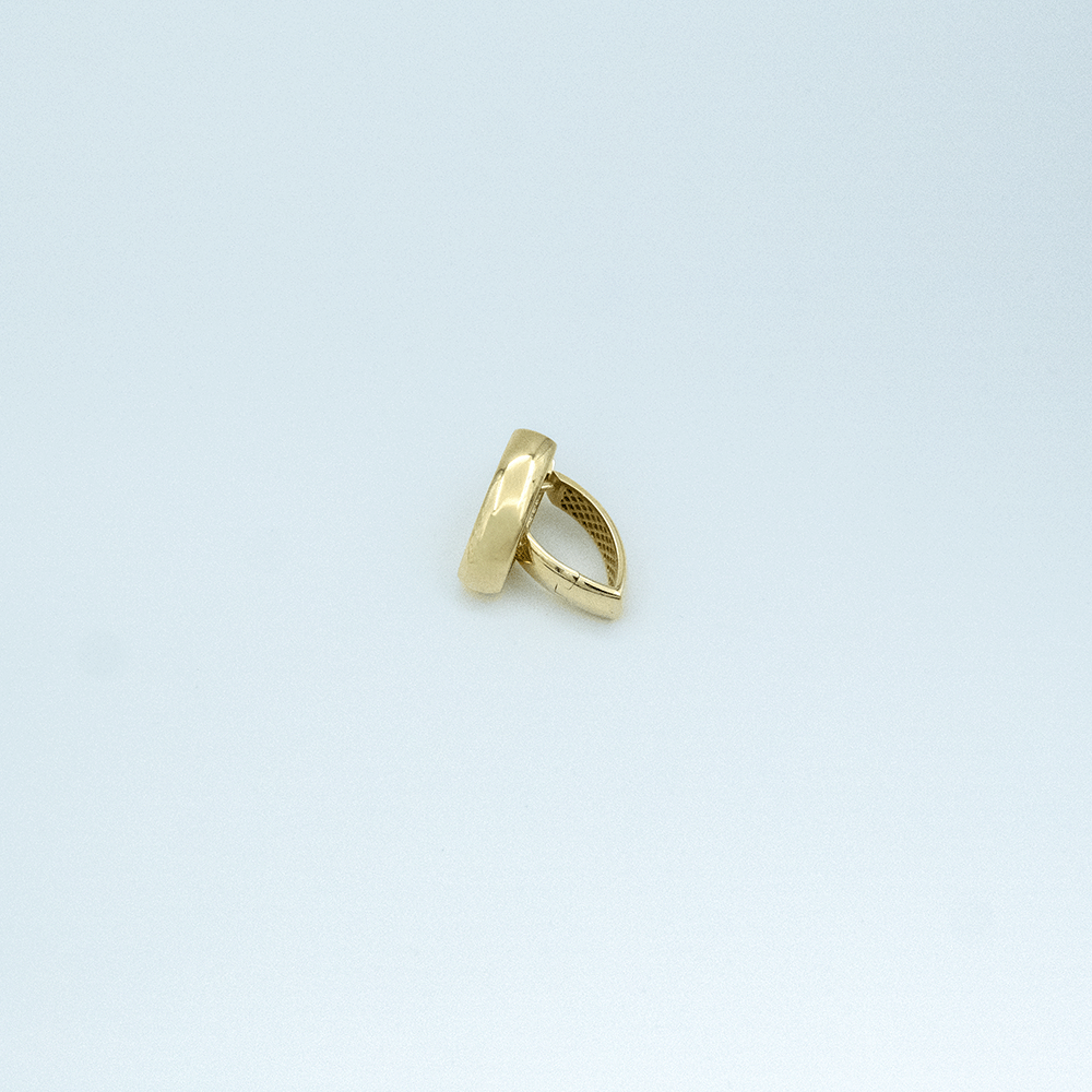 14 Ayar Parıltılı Köşeli Oval Altın Küpe